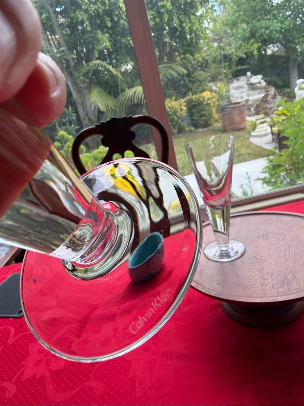 Pair Discontinued Calvin Klein wine  Glass Champagne Flutes stamped